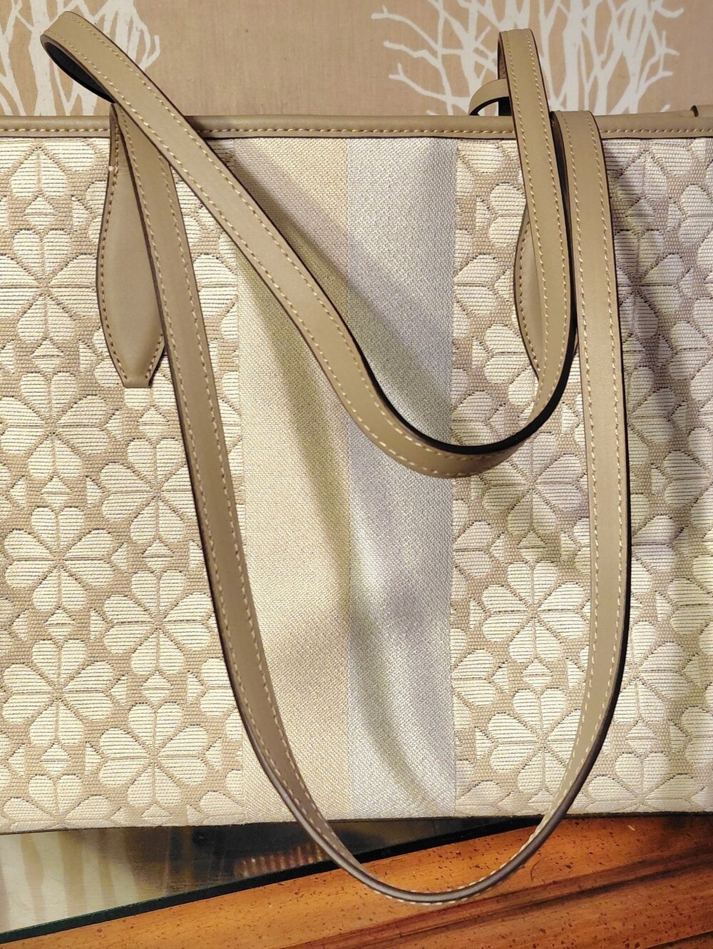 Kate Spade Tote Mini Wristlet Wallet 4 pc Spade Pattern Woven In Northern Italy - Picture 4 of 13